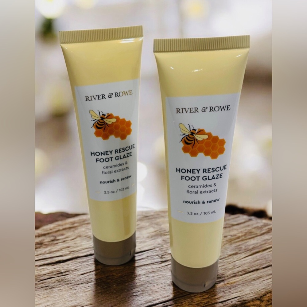 Set of 2 Honey Rescue Foot Glaze Ceramides Floral Extracts - Cream